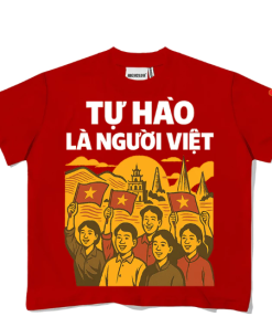 Áo thun TỰ HÀO VIỆT NAM - KiHan cổ tròn form oversize 3 màu TRẮNG/ ĐEN/ NÂU/ĐỎ - Unisex