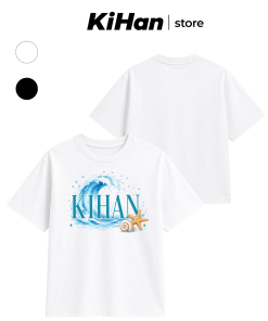 Áo Thun Boxy KIHAN Ocean Wave – Cotton 100% Unisex