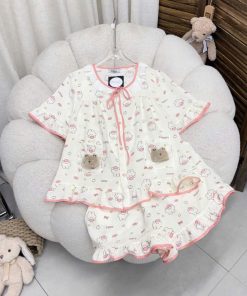 Kihan - Bộ Pijama Nữ Cute Bunny Trắng Hồng.