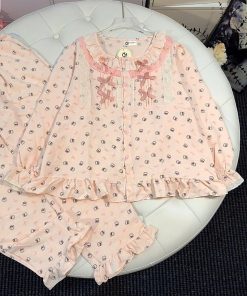 Kihan- Bộ Đồ Ngủ Nữ Sweet Bear Hồng Pastel